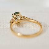 Oval Unheated Green Sapphire Engagement Ring