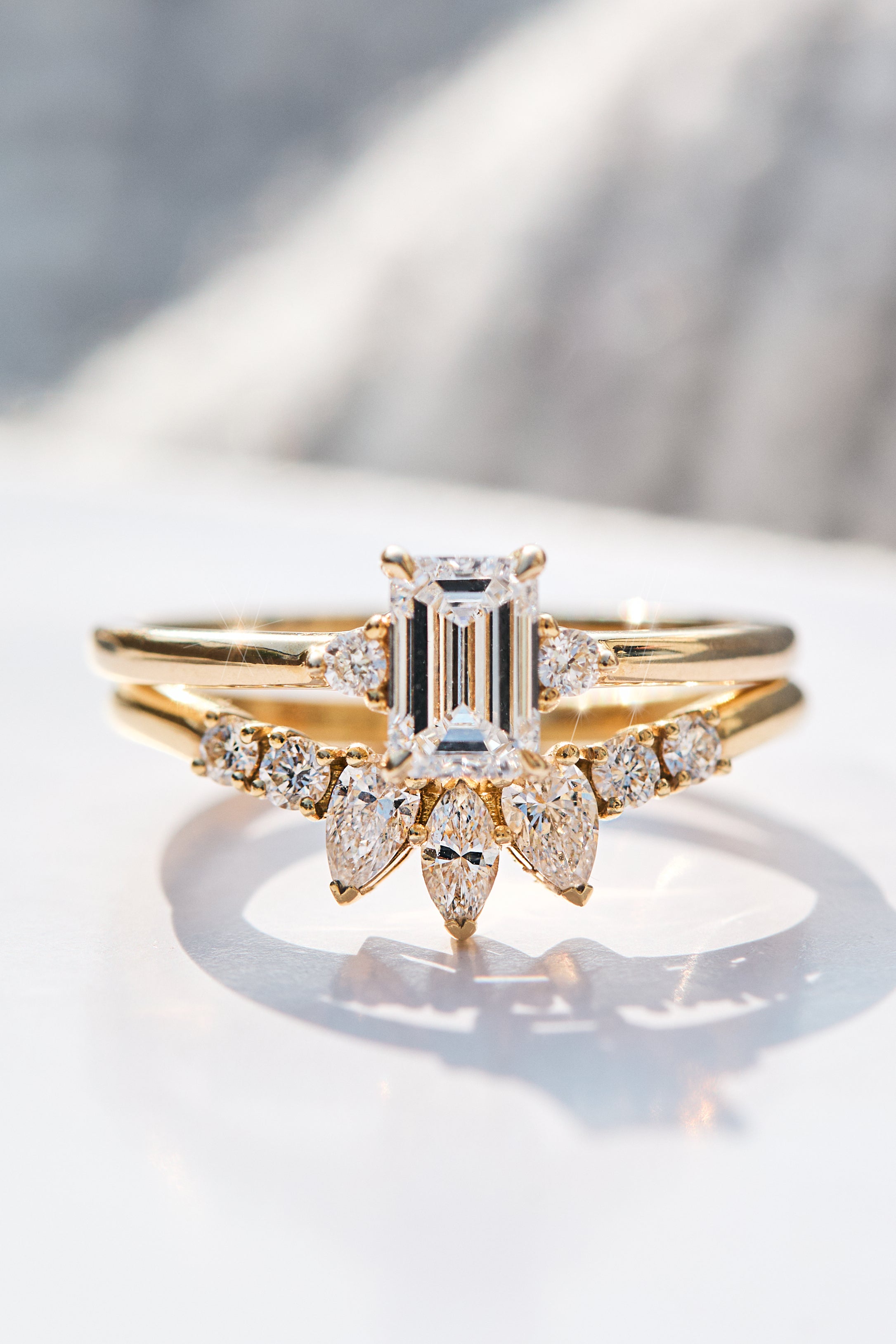 unique emerald cut lab grown ring