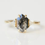 Salt and pepper engagement ring