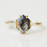 Salt and pepper engagement ring