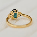 Oval Australian Green Sapphire Engagement Ring