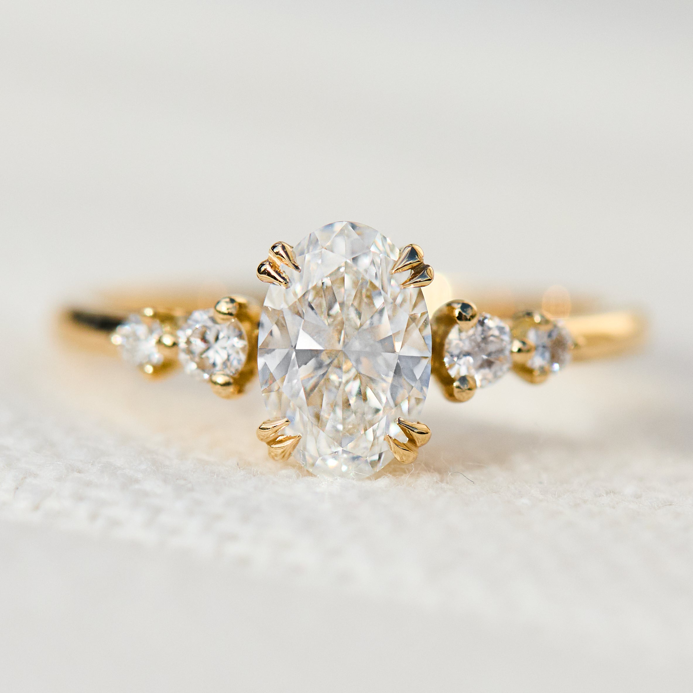 18ct Yellow Gold Oval Lab Grown Diamond Engagement Ring