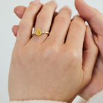 Emerald Cut Lab-Grown Yellow Diamond Engagement Ring, One Of A Kind