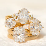 yellow gold diamond rings stack