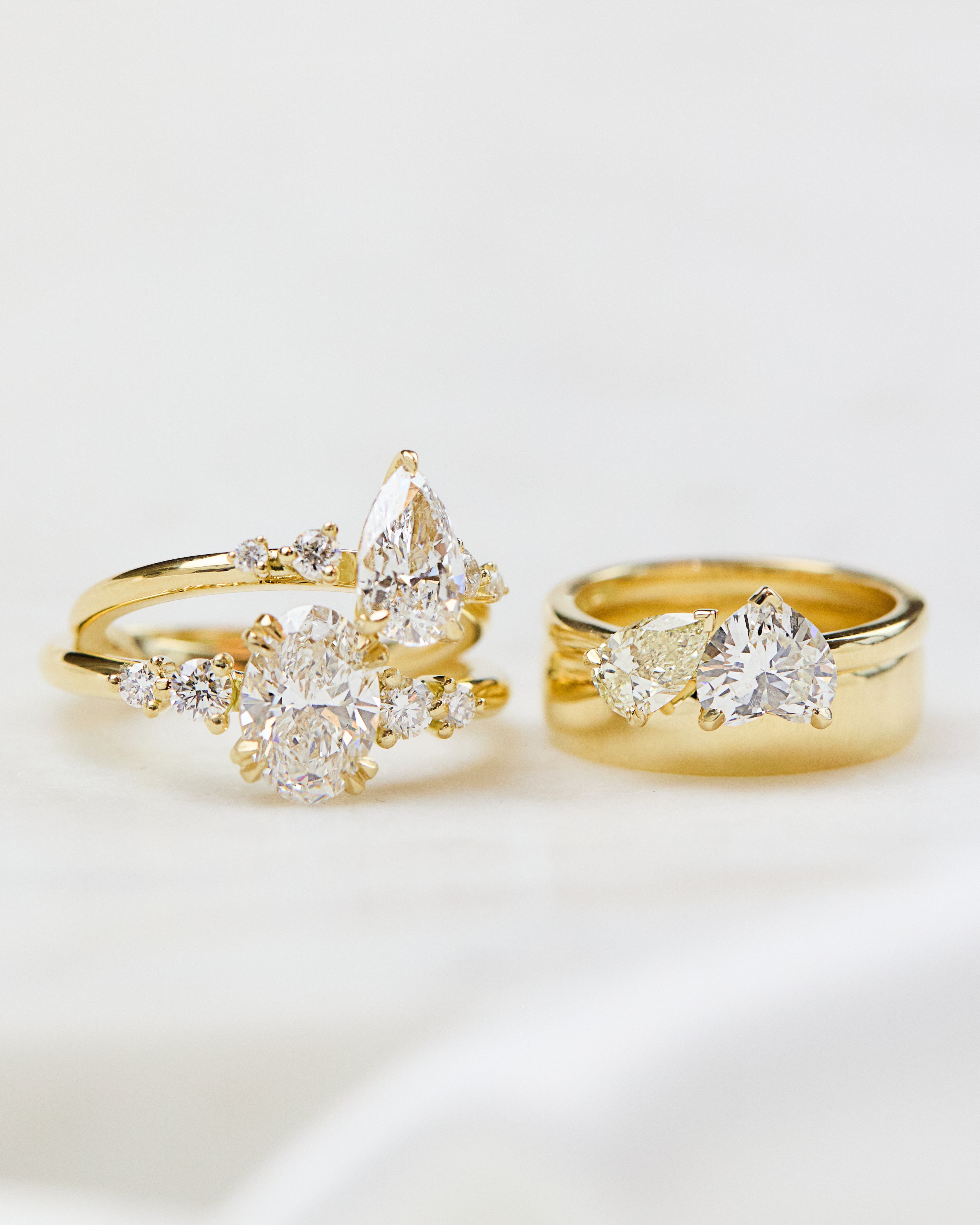 Heart & Pear Shape Natural Diamond Engagement Ring