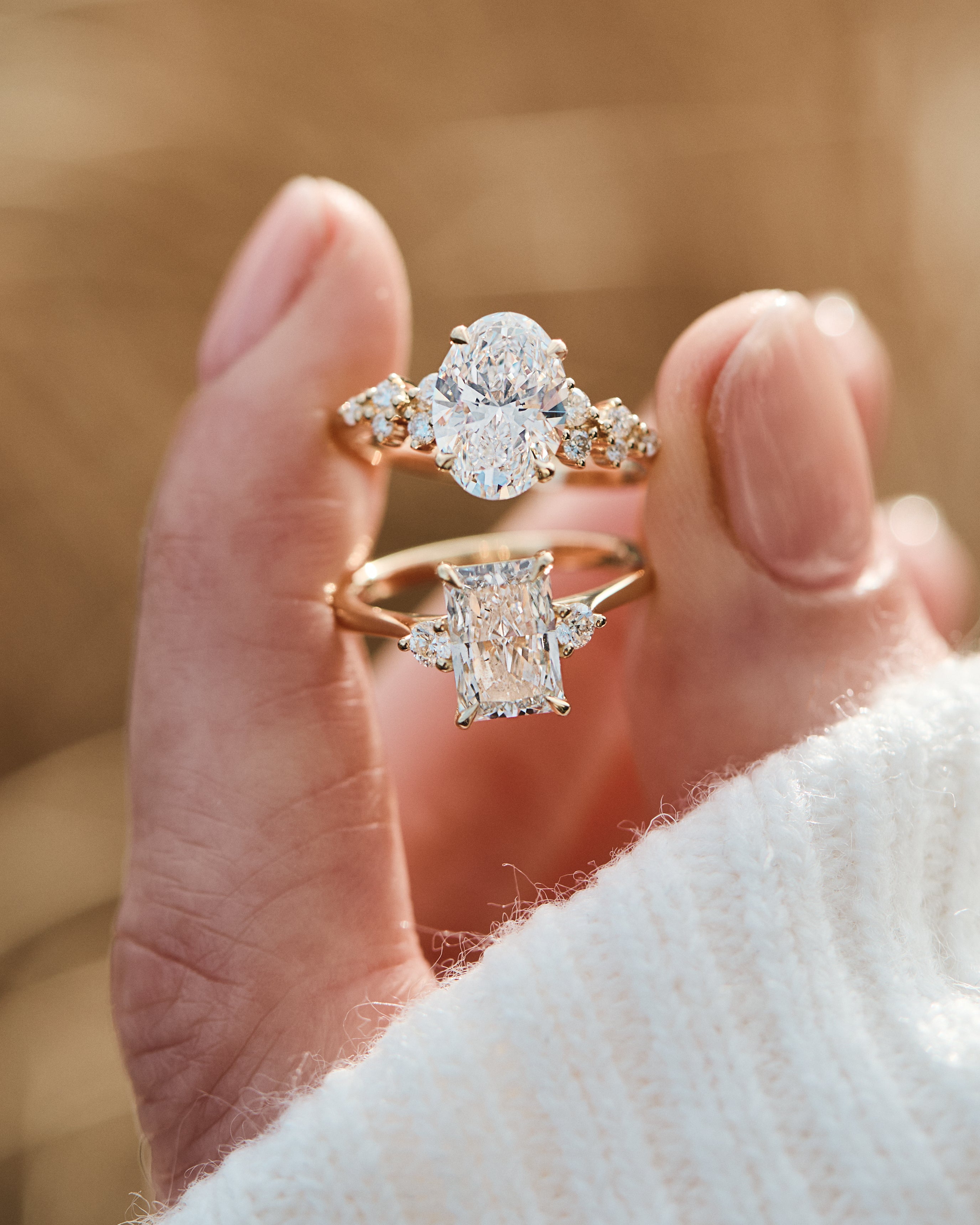 yellow gold lab grown diamond engagement rings