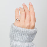 Pear Shape Salt and Pepper Diamond Engagement Ring