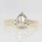Pear Shape Salt and Pepper Diamond Engagement Ring