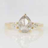 Pear Shape Salt and Pepper Diamond Engagement Ring