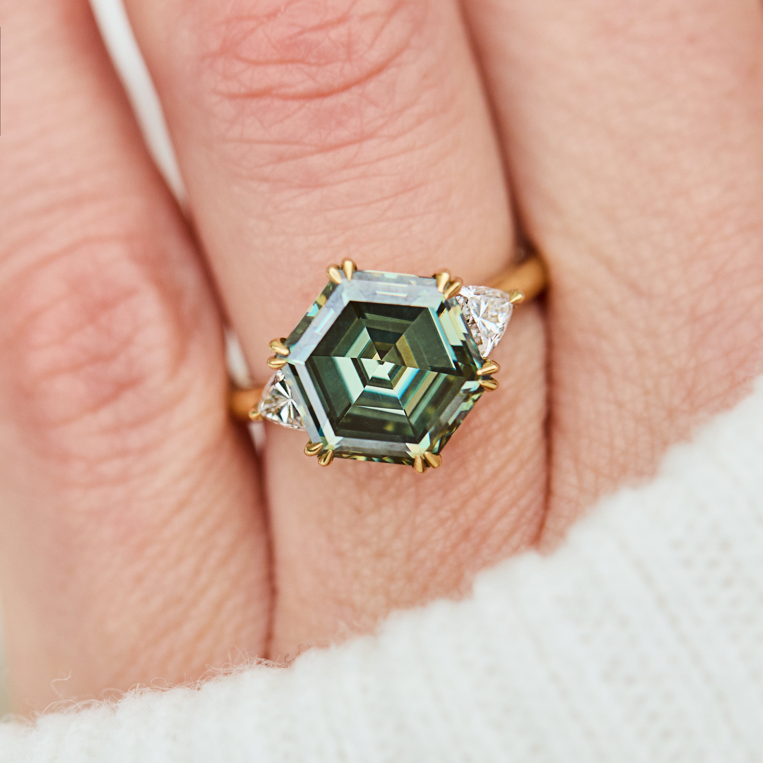 Coloured gemstone engagement rings