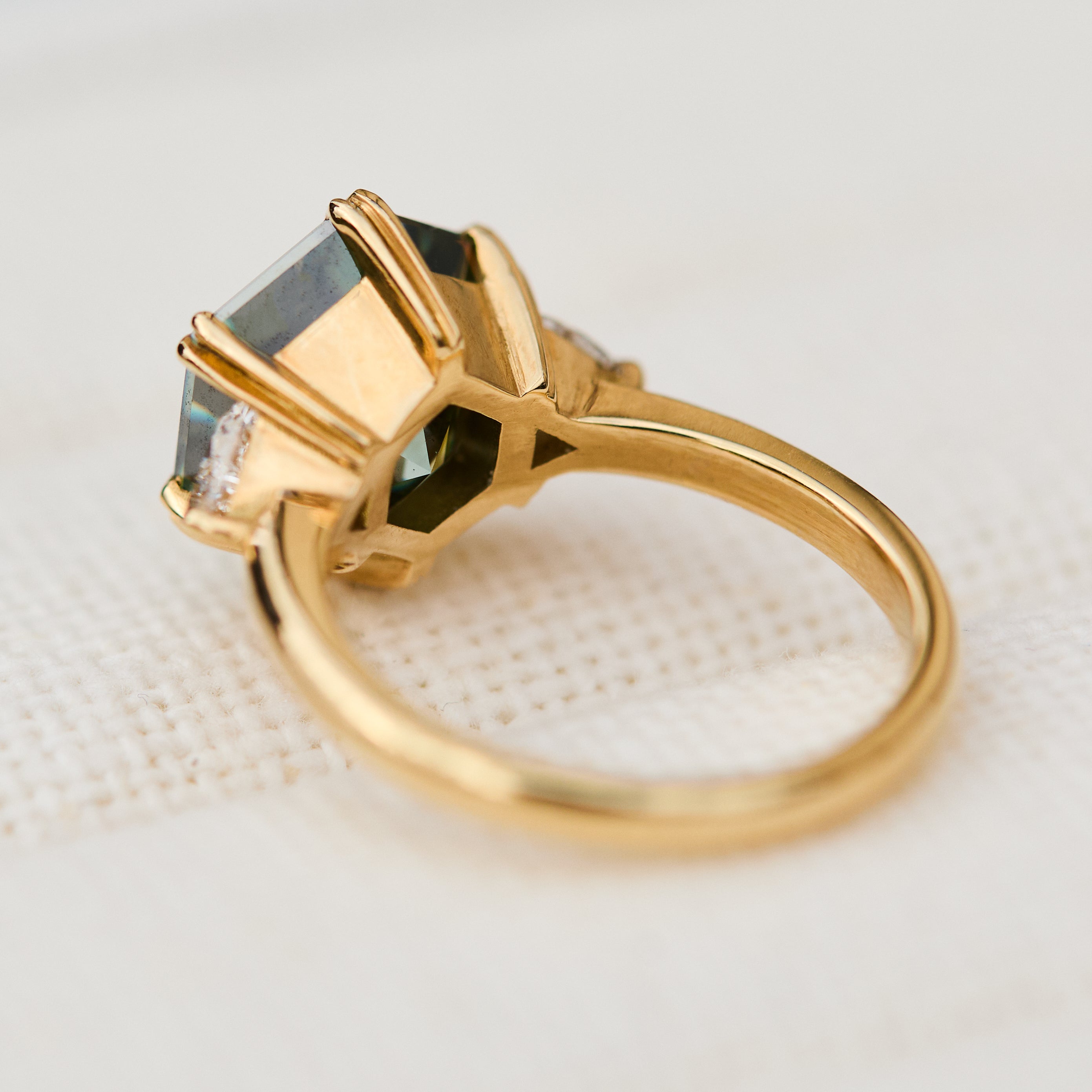 Coloured gemstone engagement rings