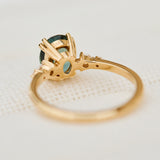 Oval Teal Montana Sapphire Engagement Ring