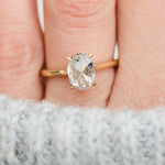 oval icy salt and pepper diamond solitaire ring