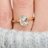 oval icy salt and pepper diamond solitaire ring