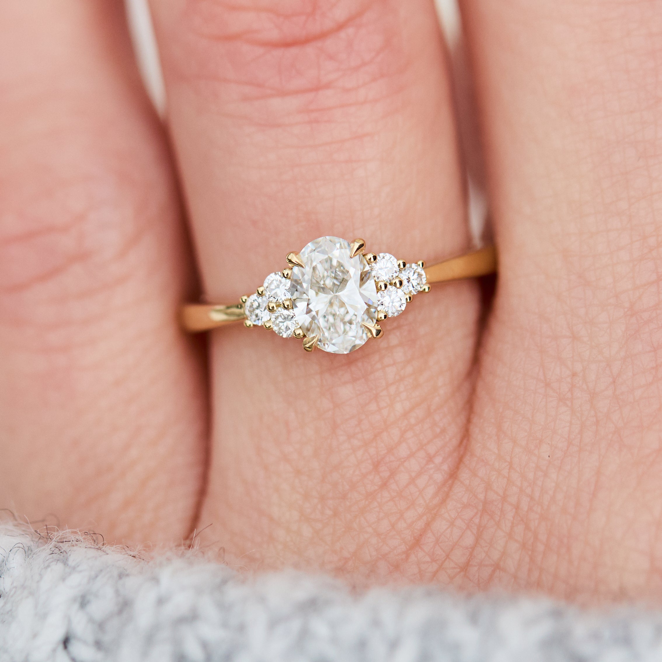 oval lab grown diamond ring