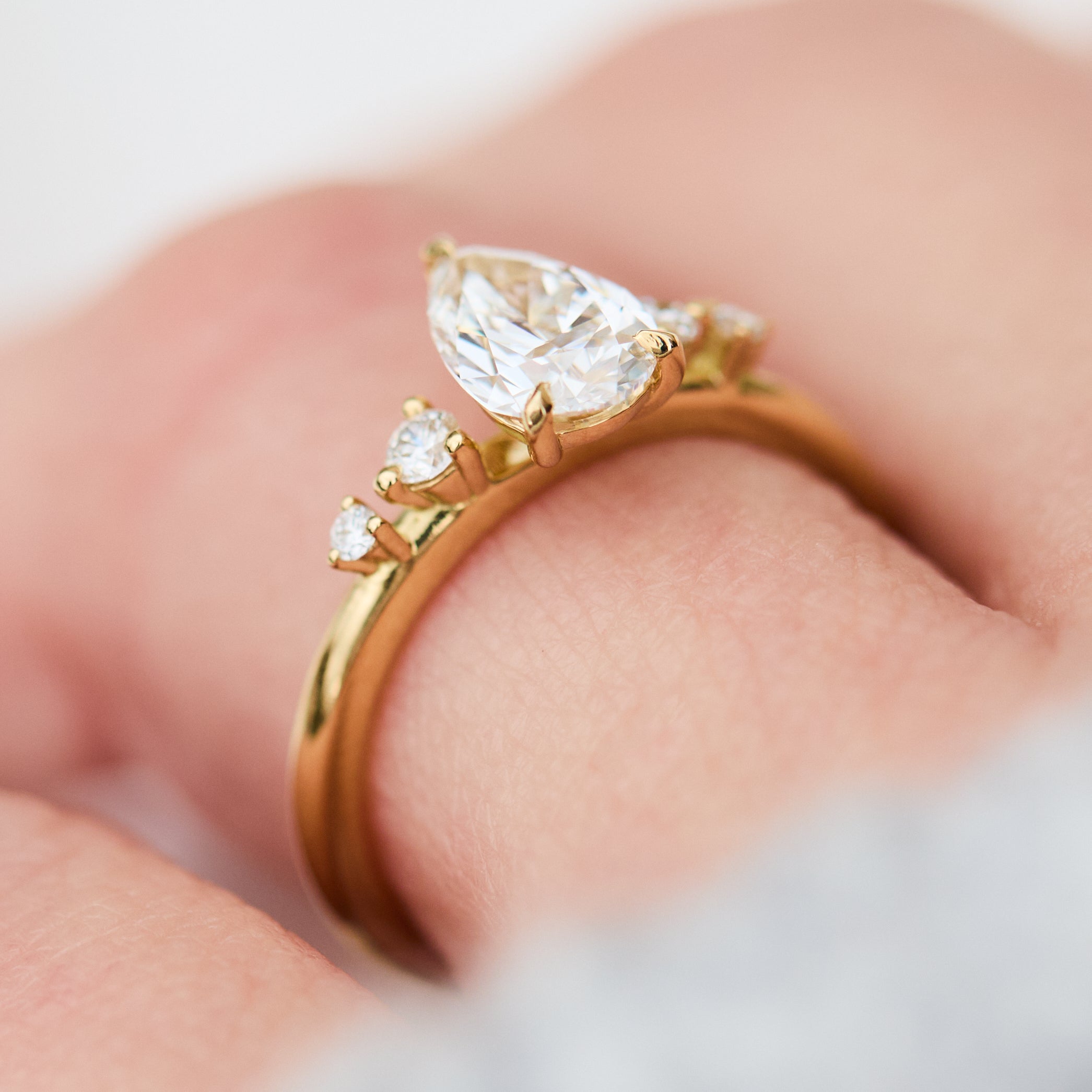 Pear Lab Grown Diamond Engagement Ring