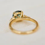 Round Teal Sapphire Engagement Ring