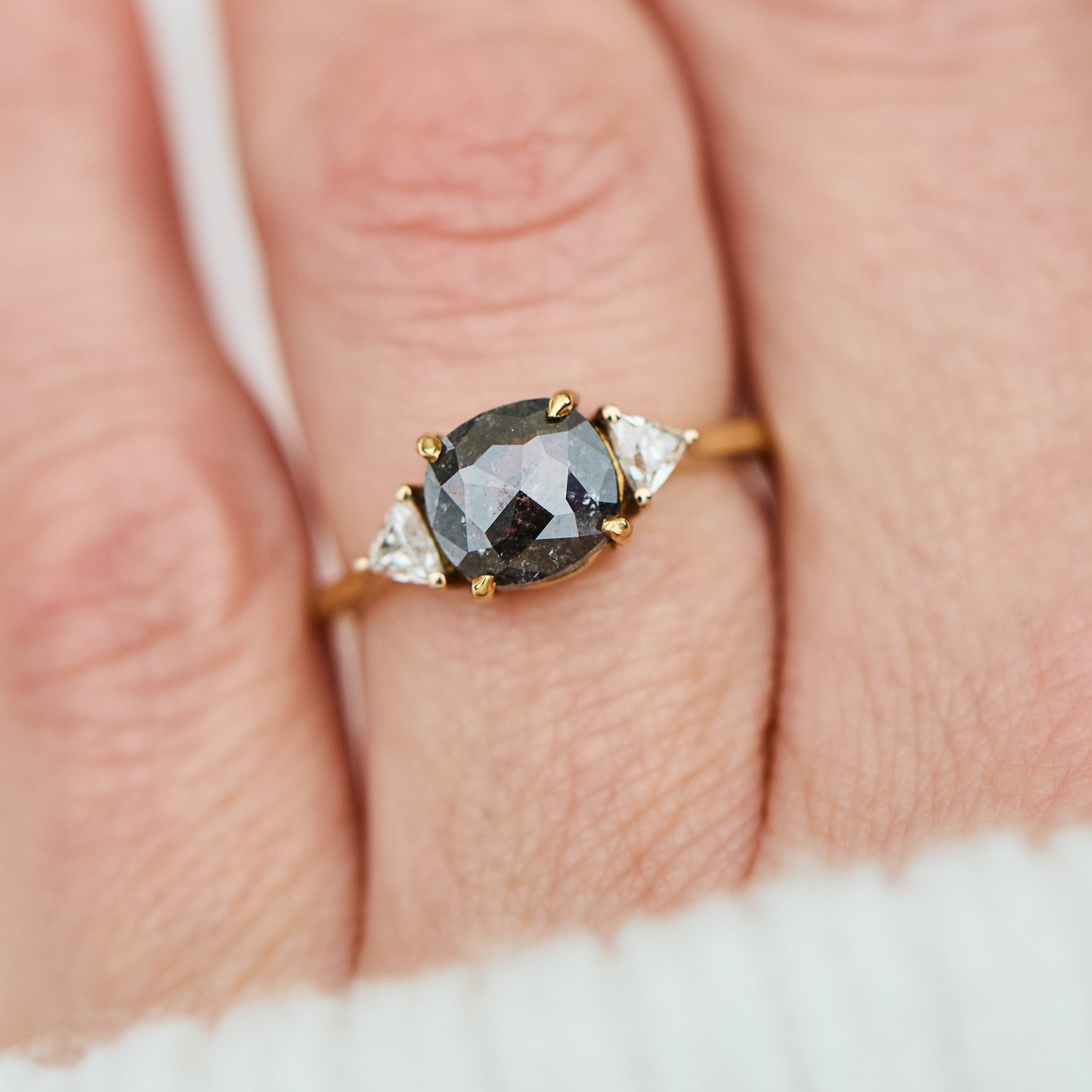 ​Salt and pepper engagement ring