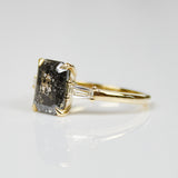 Salt and pepper engagement ring