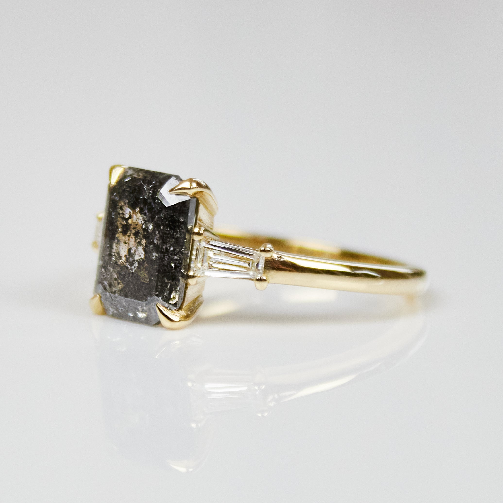 Salt and pepper engagement ring