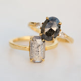 yellow gold salt pepper diamond rings