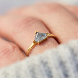 Shield Salt and Pepper Diamond Ring