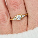 18ct yellow gold round brilliant cut one-of-a-kind lab grown diamond ring UK