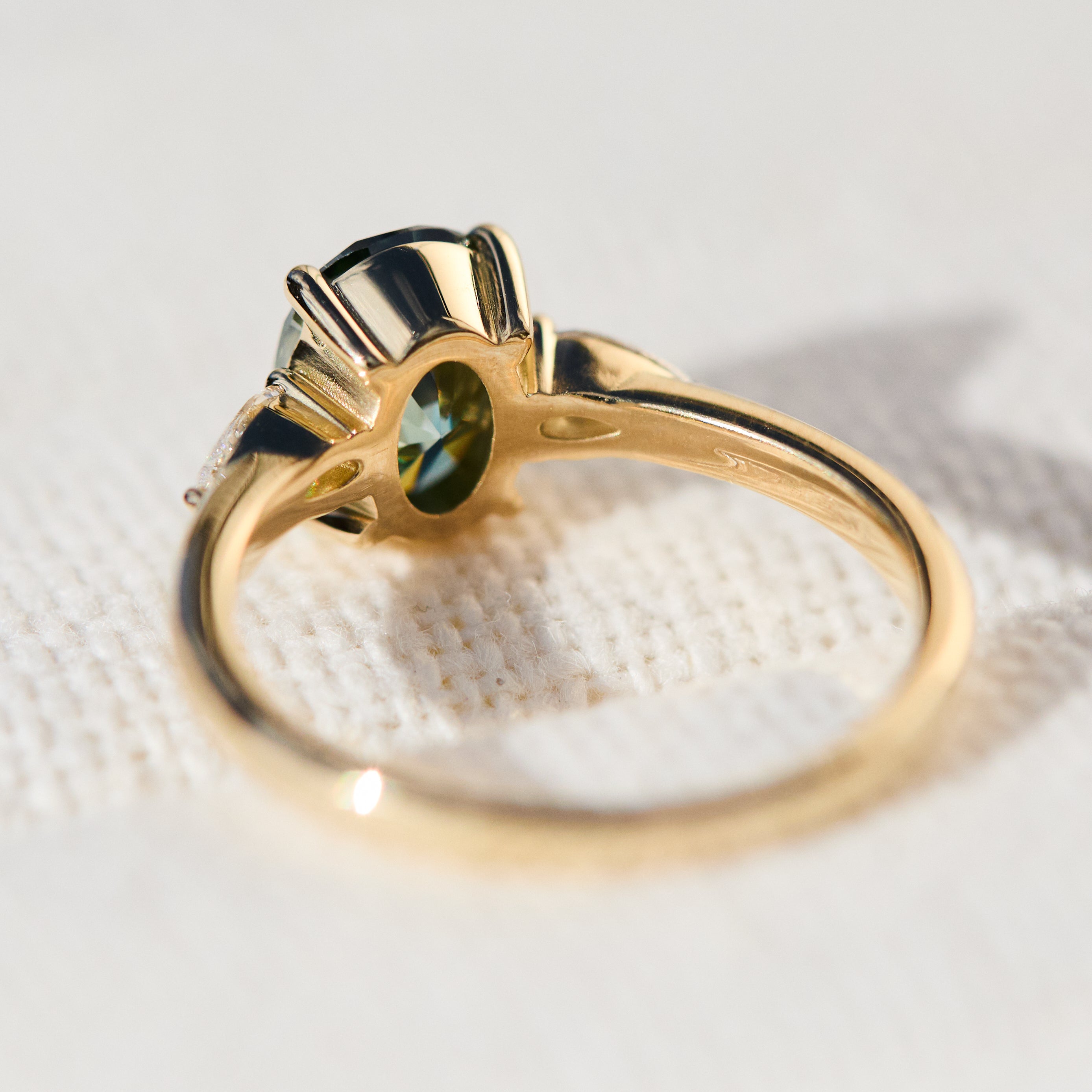 Coloured gemstone engagement rings