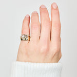 yellow gold toi et moi ring stack
