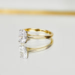 18ct yellow gold oval solitaire lab grown diamond ring UK