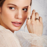 18ct rose gold salt and pepper marquise diamond engagement solitaire ring