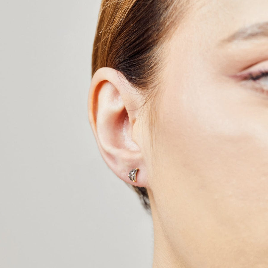 Sophia Perez Jewellery Earrings 0.75ct Salt & Pepper Rose Cut Crescent Moon Diamond Earrings