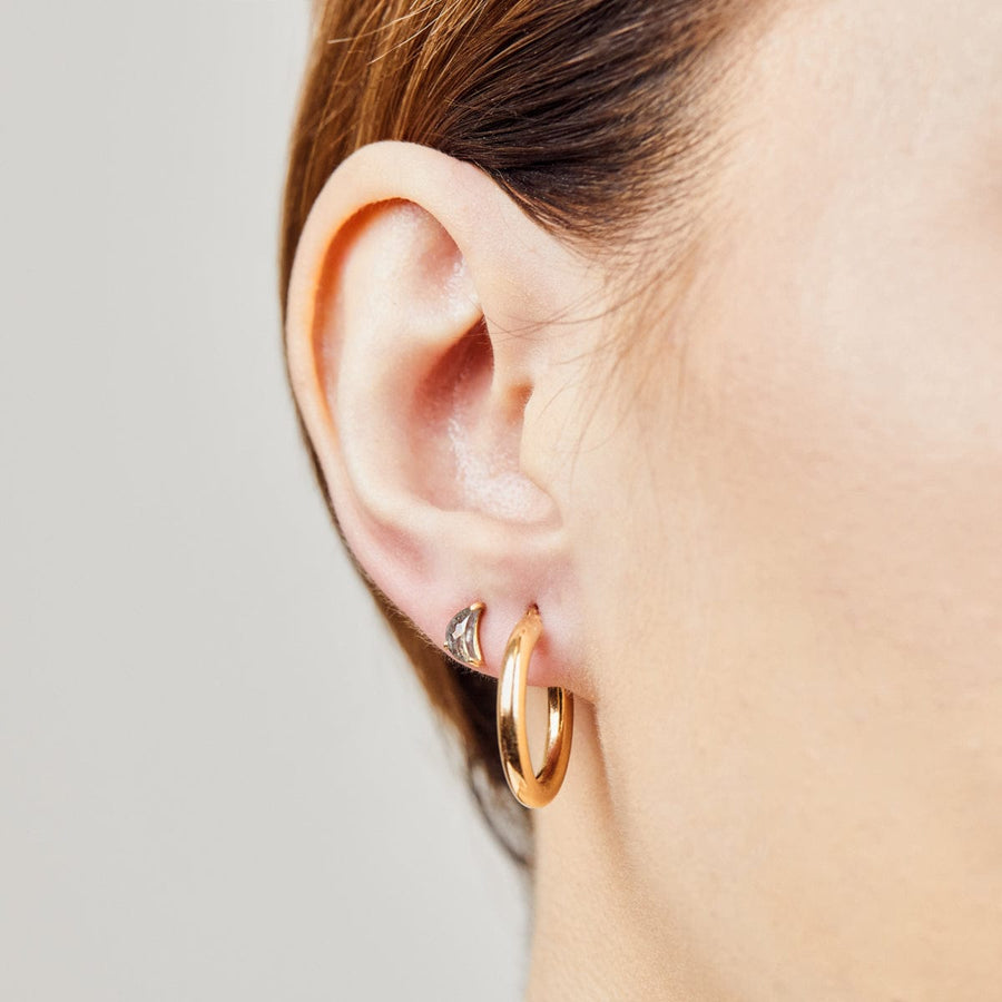 Sophia Perez Jewellery Earrings 0.75ct Salt & Pepper Rose Cut Crescent Moon Diamond Earrings