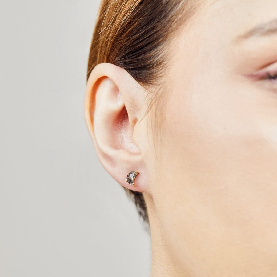 Sophia Perez Jewellery Earrings 0.85ct Salt & Pepper Rose Cut Crescent Moon Diamond Earrings