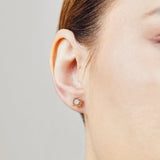 1ct round brilliant cut burnt orange diamonds set in 18ct yellow gold stud earrings.