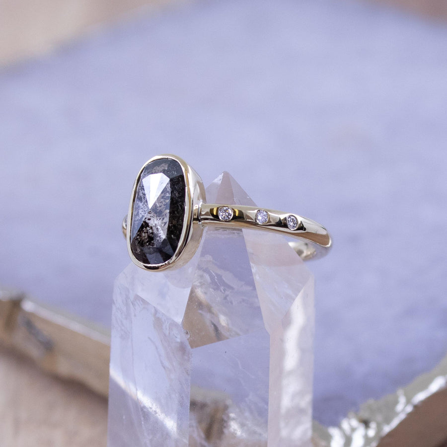 Sophia Perez Jewellery Engagement Ring Black Oval Diamond Ring