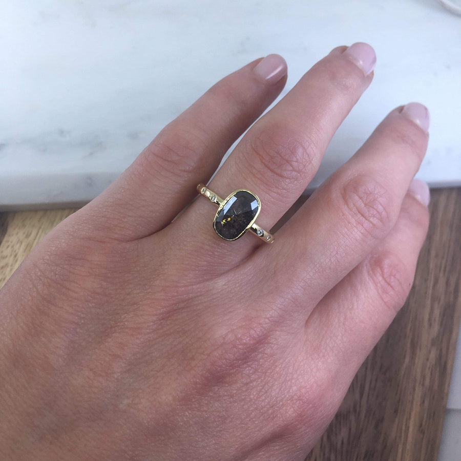 Sophia Perez Jewellery Engagement Ring Black Oval Diamond Ring