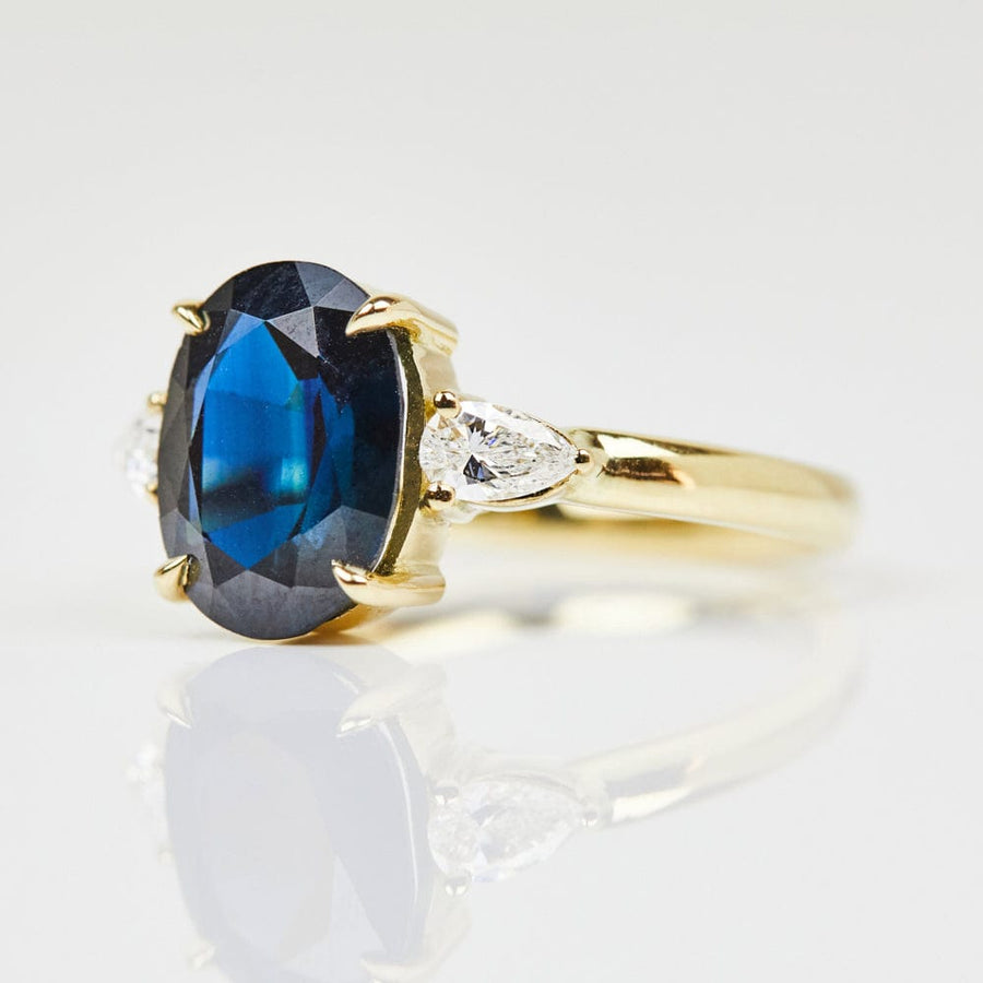 Sophia Perez Jewellery Engagement Ring Blue Oval Luna Setting Ring
