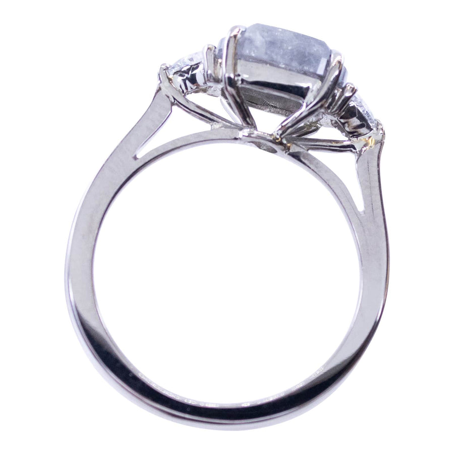 Sophia Perez Jewellery Engagement Ring Cushion & Trilliant Diamond Trilogy Ring
