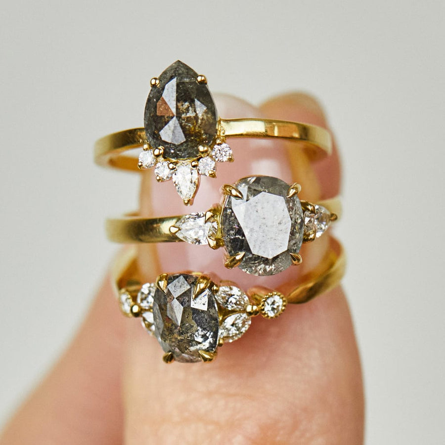Sophia Perez Jewellery Engagement Ring Dark Pear Shape Juno with Diamonds