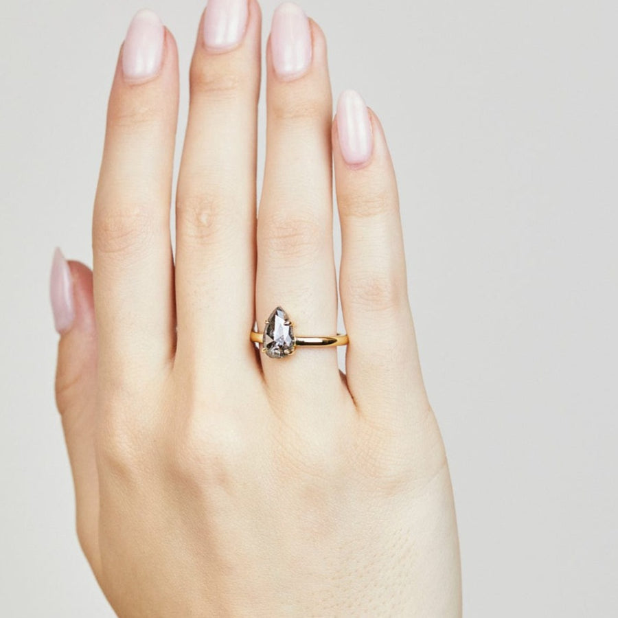 Sophia Perez Jewellery Engagement Ring Galaxy Salt & Pepper Pear Shape Ring