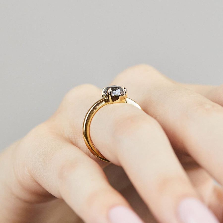 Sophia Perez Jewellery Engagement Ring Galaxy Salt & Pepper Pear Shape Ring