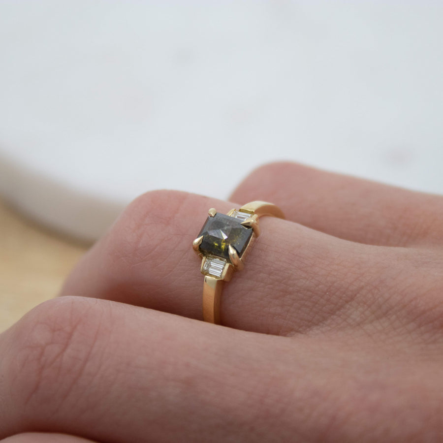 Sophia Perez Jewellery Engagement Ring Ivy Green Diamond Trilogy Ring