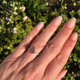 18ct rose gold salt and pepper kite diamond engagement pavé ring