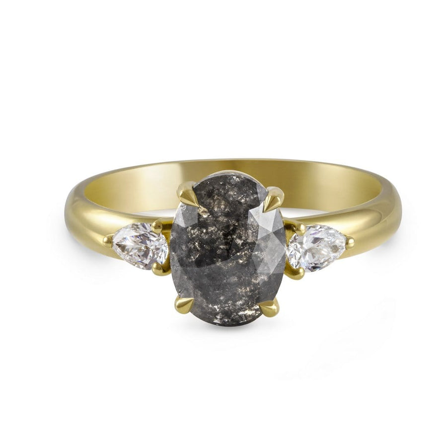 Sophia Perez Jewellery Engagement Ring Rose Cut Oval Trilogy Diamond Ring