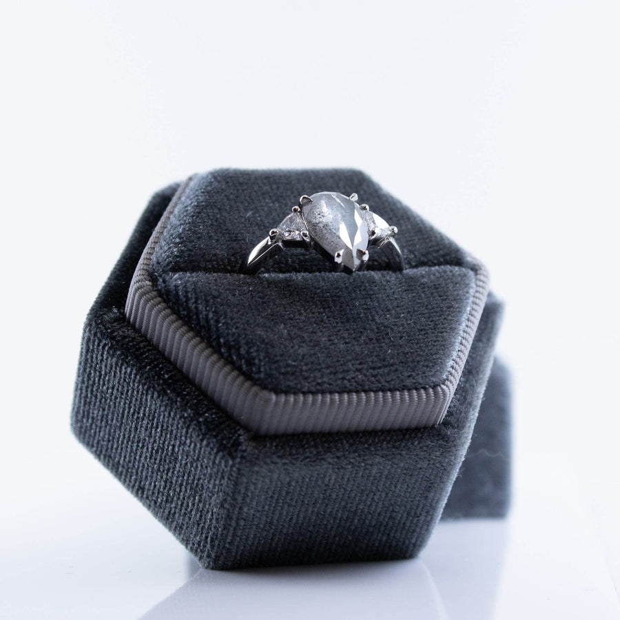 Sophia Perez Jewellery Engagement Ring Salt + Pepper Diamond Trilogy Ring