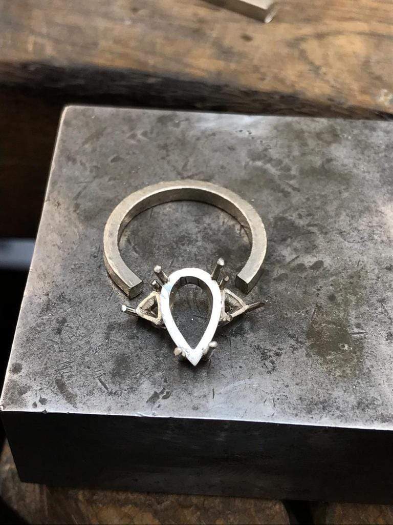 Sophia Perez Jewellery Engagement Ring Salt + Pepper Diamond Trilogy Ring
