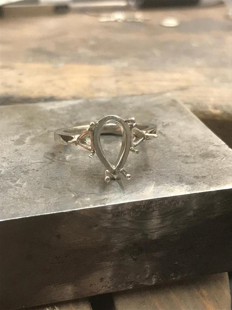 Sophia Perez Jewellery Engagement Ring Salt + Pepper Diamond Trilogy Ring