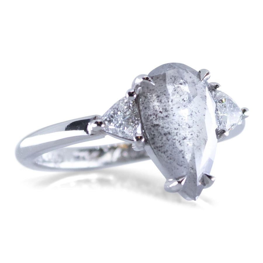 Sophia Perez Jewellery Engagement Ring Salt + Pepper Diamond Trilogy Ring
