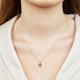 Dark salt and pepper diamond necklace in 18ct yellow gold with a 16-inch chain.